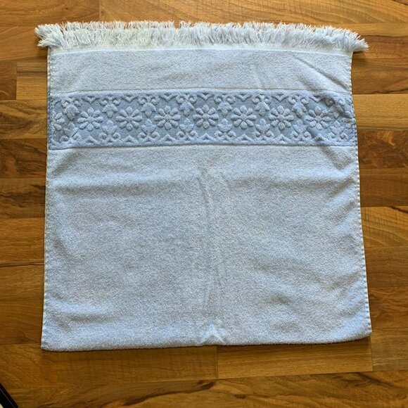 Blue Vintage JC Penneys Towels Floral Bath 2 Piece Retro Household Bathroom USA - Picture 4 of 12